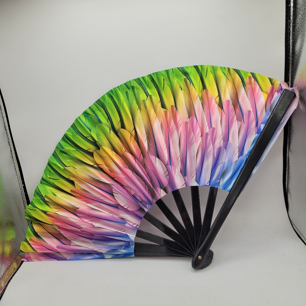 13 Inch Bright Colored Fan Mrs Roper Fan - Picture 5 of 7